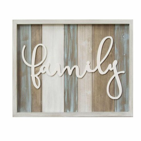 KD ESTANTERIA Rustic Family Wood Wall Decor Multicolor KD3698957